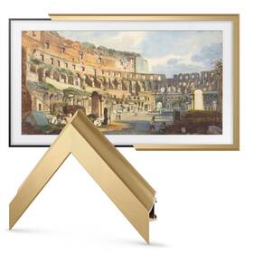 Frm-al-sc-gld-65 Frame My Tv Deco Frames Alloy Scoop - Pale Gold Bezel Compatible Only With Samsung The