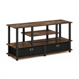 B0dc9ns68k Furinno Jaya Tv Stand 4-tier Toolless Assembly Entertainment Center Open Shelf