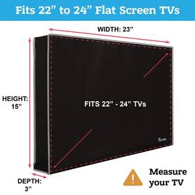 Garnetics 850048542174 Deluxe Outdoor Tv Cover 22-24 Inch Set Black