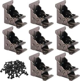 Genhakon 787502766640 8 Pack Folding Leg Brackets Table Bracket Packs Metallic