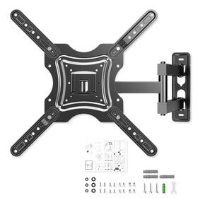 Gkyet 850082137374 Full Motion Tv Wall Mount Swivel Tilt Extension 12inx9inx3in Black