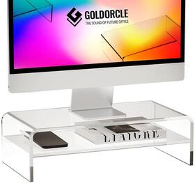 Goldorcle 723220831918 Acrylic Monitor Stand Riser Clear Computer Big