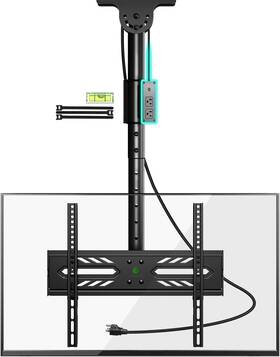 B0bxp72fwg Greenstell Ceiling Tv Mount With Power Outlet For 26-65 Inch Tvs Moun