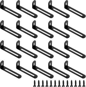 20240718003 Gtile 20 Pairs Adjustable Right Angle Brackets Metal L Bracke Heavy Duty 90 Black