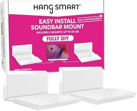 Sm1004 Hangsmart Tv Soundbar Mount No Drill Stud Wall Bracket Adjustable Up To 50lb Wht