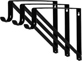 Harrier Hardware 647929324949 Premium Heavy Duty Closet Shelf And Rod Bracket Black 3-pack
