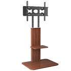 Drl9475wa Heavy Duty Tv Mount Stand With Storage Wood Shelf Height Adjustable For 32-65 In