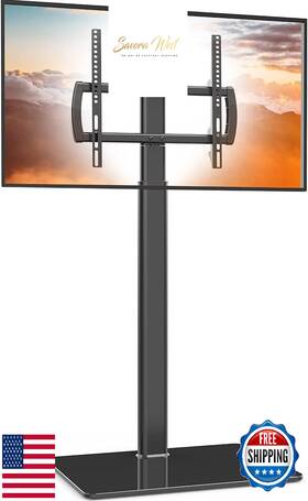 B08sjgqlfw Hemudu Universal Floor Tv Stand With Mount 27-65 Inch Lcd Led Oled Swivel Ht Adjust Corner