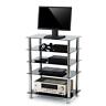 Hf1002 Rfiver Black Glass Audio Video Tower For Tv Xbox Gaming