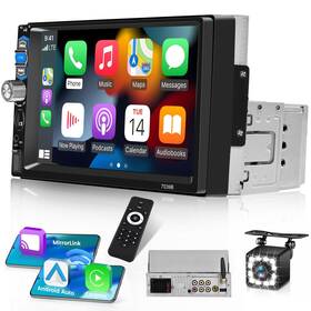 7039b Hikity Car Stereo Single Din Wireless Carplay Android Auto 7 Inch Hd Touchsc