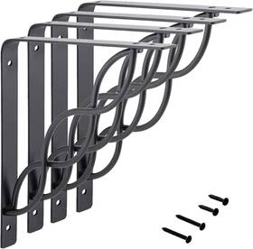 Hmh198 Home Master Hardware Shelf Brackets 8 Inch Black Heavy 4-pack
