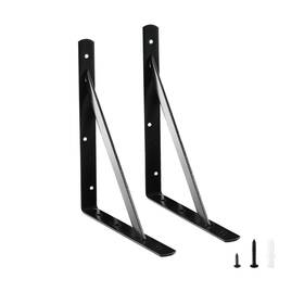 Hmh208 Home Master Hardware 12 Inch X 8 Heavy Duty Shelf Brackets Load Inch-2pcs Black