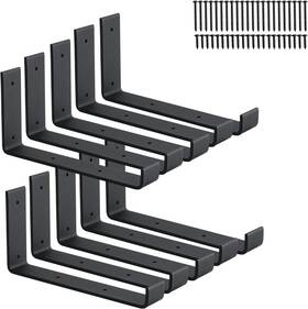 Yh-01 Home Master Hardware 10 Pack Heavy Duty J Shelf Brackets With Lip 9 Inch Matte Black