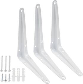 Hordion 202405142823 12 Pack White Shelf Brackets 6 Inch Heavy Duty L X 5