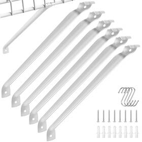 250320 Hylebor 6 Pack 12 Inch Support Brackets For Wire Shelving Closet White