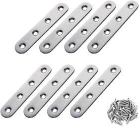 Iceyon 782911732170 8pcs Mending Plates Heavy Duty Flat Bracket Stainless 3-4/5 Inch/94mm