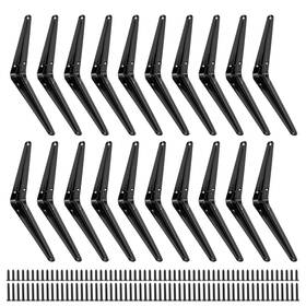 Icool 700721631513 20 Pack 8 X 6 Inch Floating Shelf Bracket Wall Black