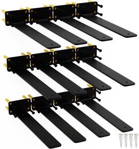 If12 Isoker 12 Inch Shelf Brackets Pack Floating Bracket 1/5 Black