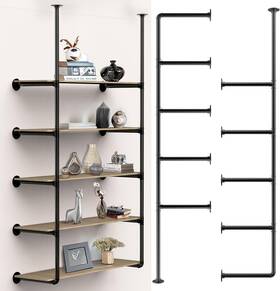 Gbzj68 Itefdtutne Industrial Wall Mount Iron Pipe Shelf - 5 Shelves Shelving Bracket No 68inch