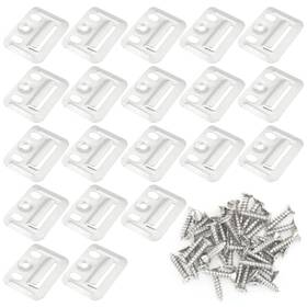 55153-wpcwhc-20 Itrolle 20pcs Pvc Wall Mounting Clips Stainless Steel Silver Clip