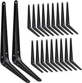 Janyang 723509630232 20 Pack Shelf Brackets 12 Inches Heavy Duty X 10 Inch- Black