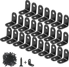 Jetmore 749652329687 26 Pack L Bracket Corner Brace Sets 0.78x0.78 Inch 20mm Black