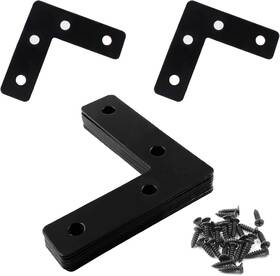 Hjs2022041204 Jiozermi 20 Pcs Flat Corner Brace L Type Shelf 2 Inch X2 Black