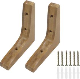 B240909 Joyangy 2pcs 3.7 Inch Wooden Triangle Shelf Brackets Decorative Wood