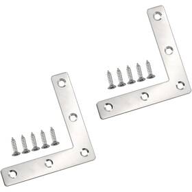Fm2024f062503 Juvielich 10pcs Flat L Shape Bracket Corner Brace 80x80mm Sliver