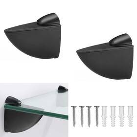 Kaileyouxiangongsi 716172749264 2 Pcs Adjustable Wood/glass Floating Shelf Brackets Wall 50mm Black