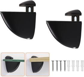 Kaileyouxiangongsi 716172749271 Glass Shelf Brackets Adjustable 2pcs Mounting 65mm Black