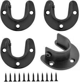 Flz3204-b Kaileyouxiangongsi Brackets U Shaped 4 Packs Heavy Duty Metal Steel Closet 4pcs Black