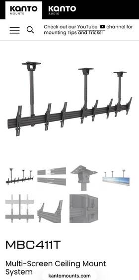 Mbc411t Kanto Menuboard Ceiling Mount System Accsfor Digital Signage 4 Screens