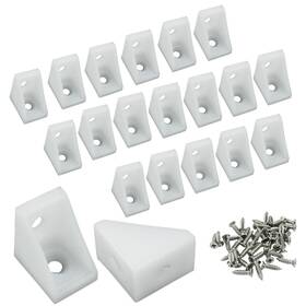 Ty20240902911 Kemcatui 20 Pcs Plastic Corner Bracket White Brace 2 Hole