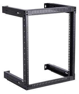 Kenuco 600192480538 12u Adjustable Depth Wall Mount Open Frame Steel Network Equipment Rack 17.75