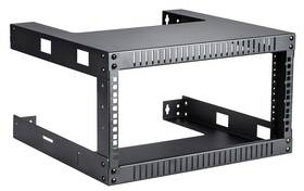 Kenuco 790946514371 Black 4u Wall Mount Open Frame Steel Network Equipment Rack 17.75ftft Inch