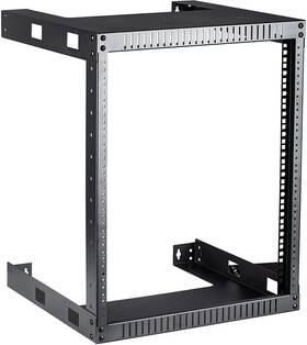 Kenuco 790946514395 Black 9u Wall Mount Open Frame Steel Network Equipment Rack 17.75 Inch