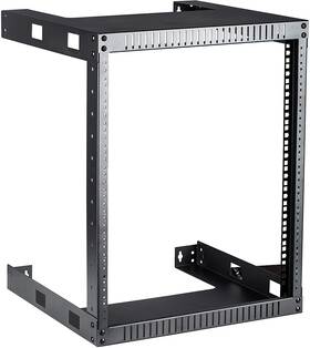 Kenuco 790946514401 Black 12u Wall Mount Open Frame Steel Network Equipment Rack 17.75 Inch Deep