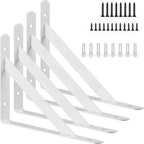 Kersally 720658836539 8 Inch Shelf Brackets 4 Pack Heavy Duty L White