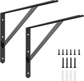 Hsjz-8in-2 Kersally 8 Inch Shelf Brackets 2 Pack Heavy Duty L For Black