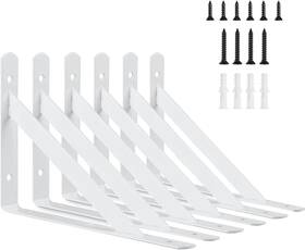 X-bsjz-8in-6 Kersally 8 Inch Shelf Brackets 6 Pack Heavy Duty L For White