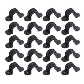 Ku2098 Kumgrot 20 Pcs Plastics U Shaped Bracket Black 2-hole Pipe Clamp 0.98 Inch /25mm