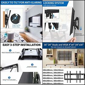 Lcd Led Plasma Flat Tilt 10 Tv Wall Mount Bracket 32 42 50 55 60 65 70inch Screen