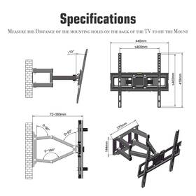 Tmds-105 Leadzm Tmds105 26-55 Inch Double Pendulum Large Base Tv Stand Bearing 40kg/vese