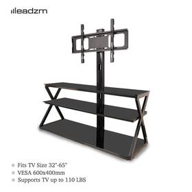 Tsg001 Leadzm Home Metal Frame Floor Tv Stand Swivel Mount 3 Shelf For 32 Inch - 65 Screen Tvs
