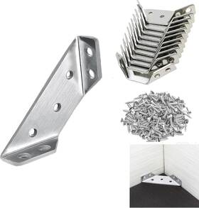 240227 Lengenyen 20pcs Universal Furniture Corner Connector Angle Fasten Silver