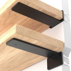 0606 Leopo 6 Inch Heavy Duty Floating Shelf Bracket 4 Pack Black-4