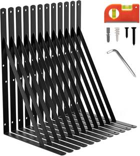 S-1812 Leopo 12-pack 18 Inch Heavy Duty Shelf Brackets Large Black-12 Pack