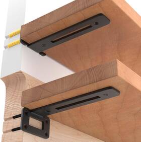 T-104 Leopo 10 Inch 4 Pack Openwork T Shelf Brackets For Diy Black