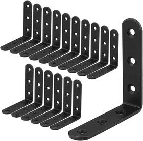 200831 Lishine 16 Pcs Black L Brackets For 4x4 Inch - 16pcs 0.12in Thick
